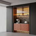 Elegant Modern Wine Cabinet Design With Glass Doors And Interior Lighting