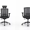 Ergonomic Mesh Back Office Chair With Adjustable Armrests And Swivel Rolling Base 3d model
