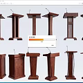 Various Designed Wooden Functional Desks With Classic And Modern Podium Styles