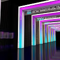Elevator Corridor For 20th Anniversary Celebration With Decorative Lighting And Company Theme 3d model