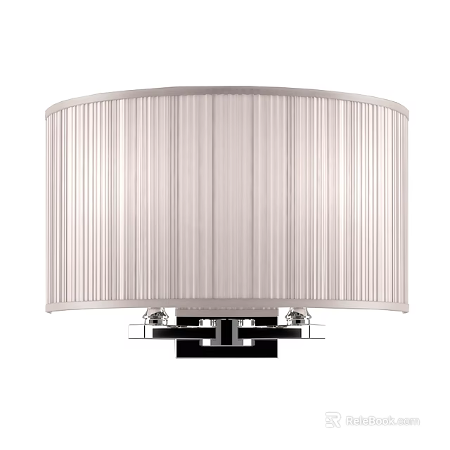 Modern Pleated Fabric Wall Sconce With Chrome Base And Elegant Design 3d model 