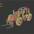 Yellow Telehandler Extendable Boom Forklift With Large Tires Operator Cabin Heavy Duty Construction Equipment