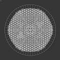 Artistic Round Table With Wooden Frame And Intricate Geometric Patterns
