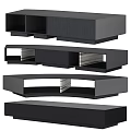 Modern Coffee Table With Sleek Layered Structure And Open Storage Compartments 3d model
