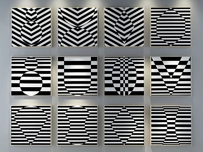 Modern abstract painting decorative painting 3d model
