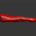 Fresh Red Chili Pepper With Green Stem On Dark Reflective Surface 3d model