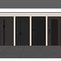 Modern Black Security Doors With Multiple Designs And Home Security Lock Systems 3d model