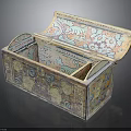 Handcrafted Apparel Accessory Storage Box With Intricate Colorful Patterns And Open Lid Design Details
