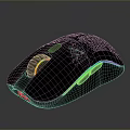 Black Perforated Gaming Mouse With RGB Lighting And Colorful LED Effects