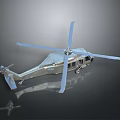 Silver Mars Helicopter Model For Space Exploration With Rotors And Reflection