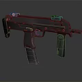 Modern Black Tactical Submachine Gun With Magazine Grip Rail And Sight