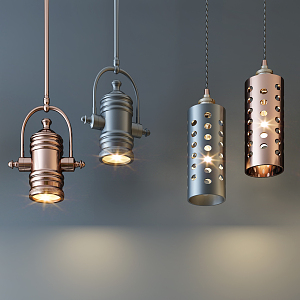 Industrial LOFT chandelier stylish simple metal chandelier combination 3d model