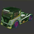 Racing Truck With Black White Yellow Livery Team Spirit Logo And Sporty Design