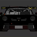Black Porsche Race Car With Orange Accents And SWATCH Roof Logo