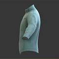 Light Green High Neck Jacket With Long Sleeves And Front Pockets 3d model