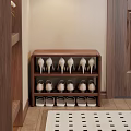 Wooden Shoe Bench With Multi Layer Storage For Organizing Shoes In Entryway