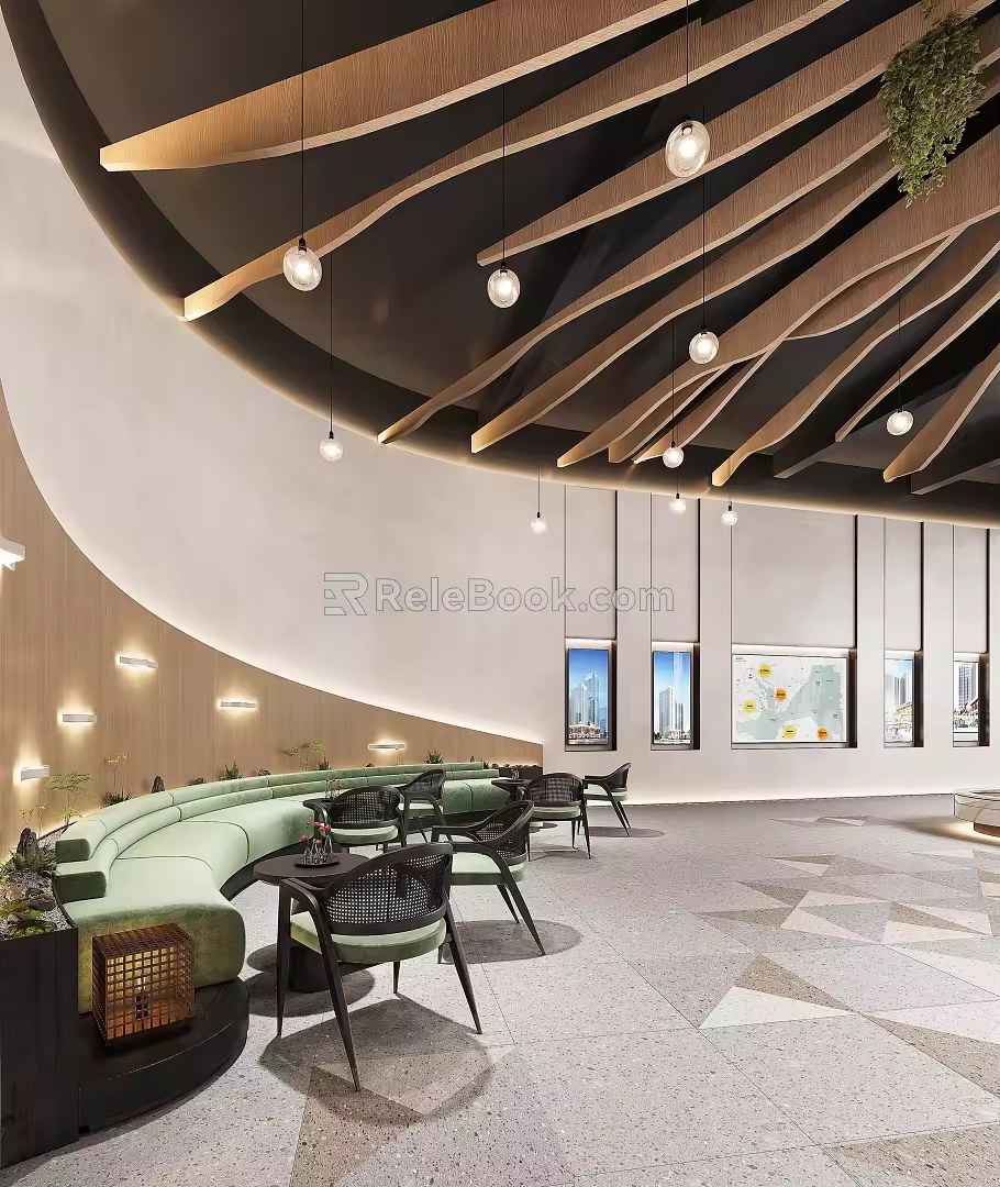 Modern reception area Sales office Reception area 3d model