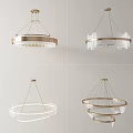 Elegant Modern Chandelier With Circular Metal Frame And Transparent Crystal Elements 3d model