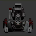 Futuristic Weapon With Metallic Red Silver Armor And Advanced Mechanical Structure