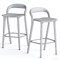 Modern Bar Stools Black And Light Wood With Curved Backrests And Sleek Structure