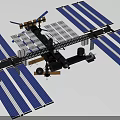 Industrial Equipment For Space Station With Large Solar Panels And Metal Frame Structure