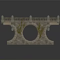 Intricate Stone Bridge Model With Arched Structure Ornate Railings And Decorative Details