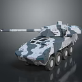 Modern Armored Camouflage Six Wheeled Military Vehicle With Cannon Turret