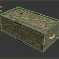 Wooden Storage Box With Gray Border Wood Grain Surface And Wooden Handle