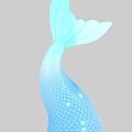 Blue Mermaid Tail Garden Ornament with Shiny Scaled Design for Outdoor Decor