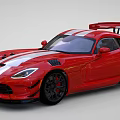 Red Sports Car With White Stripes And Rear Spoiler Sporty Design Black Alloy Wheels