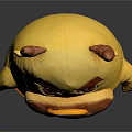 Yellow Plush Cow Shaped Furniture With Horns Mustache And Orange Strap
