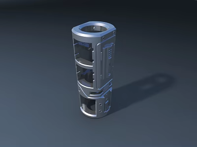 Industrial Metal Cylindrical Hollow Equipment with Multi Layer Structure and Precision Design 3d model