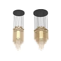 Elegant Modern Chandeliers With Golden Cylindrical Glass Tubes And Warm Light