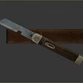 Durable Utility Knife With Wooden Grip Metal Blade And Leather Sheath For Daily Use