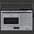 Vintage Portable Cassette Player Radio With Silver Body And Retro Design