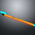 Orange Stabilo Pencil With Blue Cap For Everyday Use On Black Background