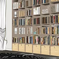 Bookcase Bookshelf Study Books Table Lamp Storage Box Storage Cabinet Storage Rack 3d model