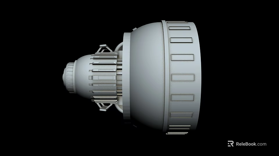 Industrial Mechanical Component 3D Model With Metal Casing And Blade Structure 3d model