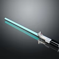 Blue Lightsaber Weapon With Light Blue Blade And Silver Black Hilt