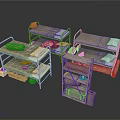 Military Clothing and Apparel Storage with Canvas Mattress on Metal Frame Foldable Beds