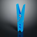 Sturdy Blue Plastic Clothespin Essential For Efficient Household Laundry Drying 3d model