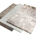 Modern Square Rugs With Houndstooth Plain And Textured Patterns In Neutral Tones 3d model