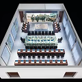 Monitoring Room Interior With Multiple Monitors Control Desks And Seats Layout