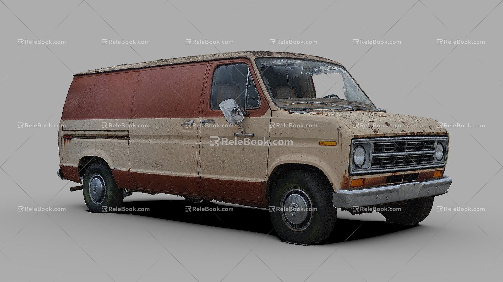 Brown van 3d model