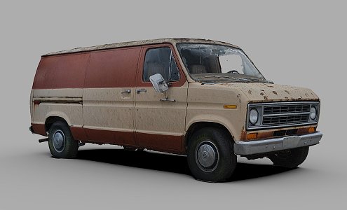 Brown van 3d model