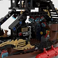 Building Blocks Model With Gray Aerial Structure Propeller And Brown Detailed Base Minifigures Red Buoys