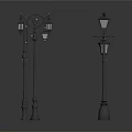 Classic Outdoor Street Lamps With Vintage Design And Decorative Lanterns