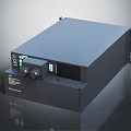 Black Electronic Device With Functional Panel Control Knob Indicator Light And Ventilation Holes
