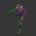 Tactical Military Soldier Character Wearing Helmet Goggles Backpack And Holding Rifle
