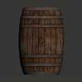 Rustic Wooden Barrel With Wooden Staves Metal Hoops And Classic Design Structure